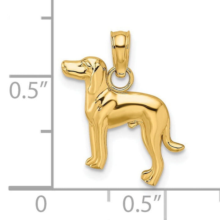 Lovely Rita's Pendants & Charms 14k Yellow Gold Open Back Polished Finish Greyhound Dog Charm Pendant