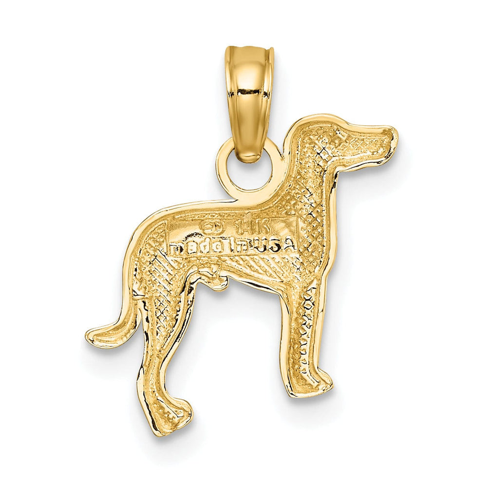 Lovely Rita's Pendants & Charms 14k Yellow Gold Open Back Polished Finish Greyhound Dog Charm Pendant