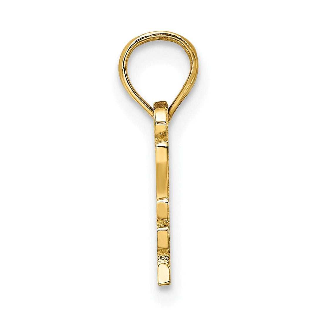 Lovely Rita's Pendants & Charms 14K Yellow Gold Open Back Polished Finish I HEART MY DETECTIVE Charm Pendant