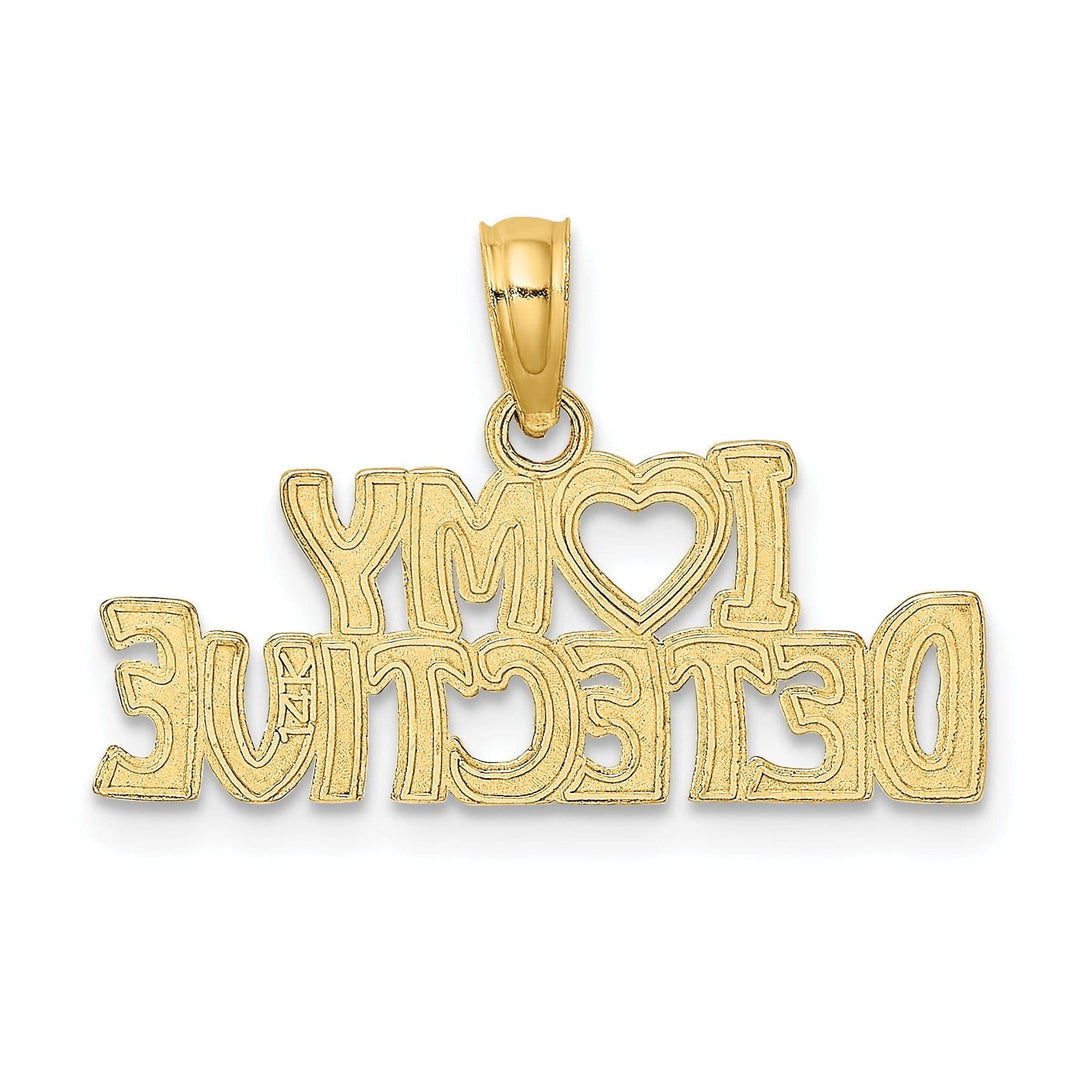 Lovely Rita's Pendants & Charms 14K Yellow Gold Open Back Polished Finish I HEART MY DETECTIVE Charm Pendant