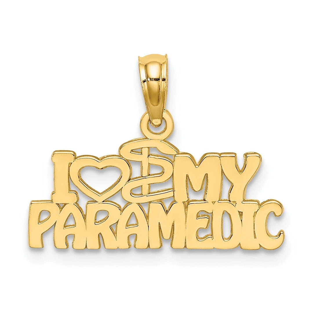 Lovely Rita's Pendants & Charms 14K Yellow Gold Open Back Polished Finish I HEART MY PARAMEDIC Charm Pendant