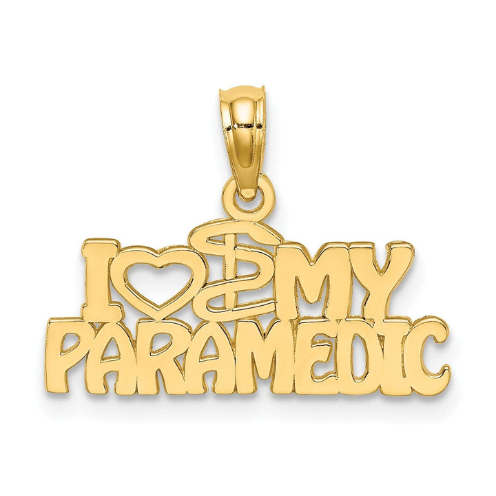Lovely Rita's Pendants & Charms 14K Yellow Gold Open Back Polished Finish I HEART MY PARAMEDIC Charm Pendant