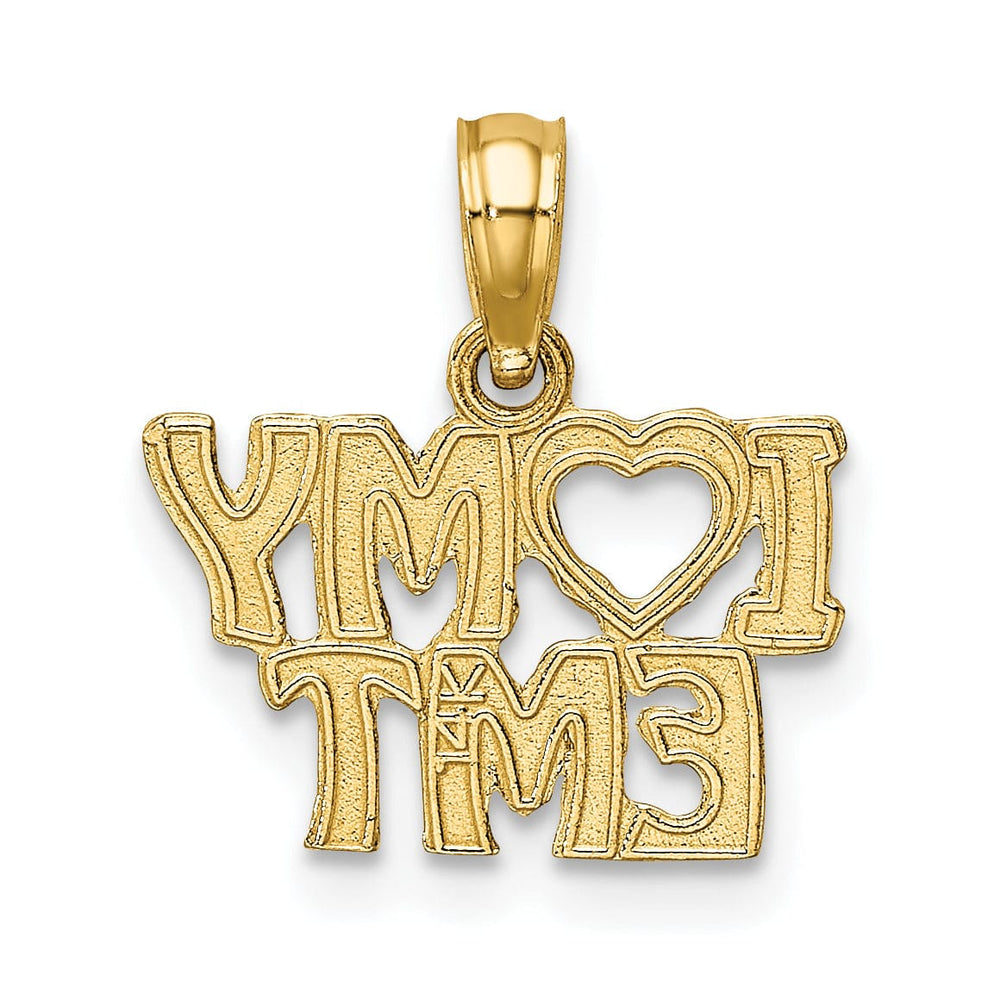 Lovely Rita's Pendants & Charms 14k Yellow Gold Open Back Polished Finish I LOVE MY EMT Charm Pendant