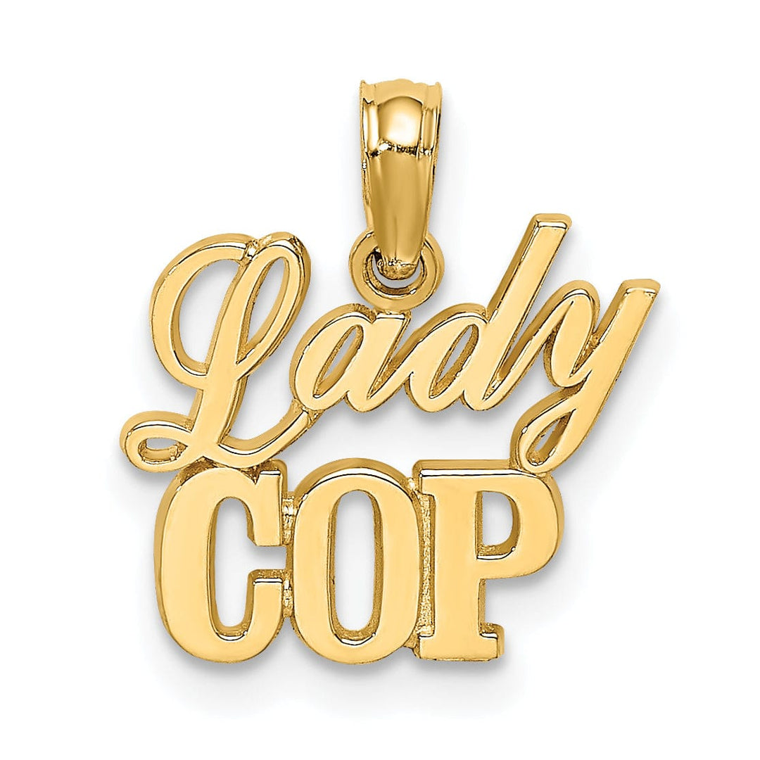 Lovely Rita's Pendants & Charms 14k Yellow Gold Open Back Polished Finish LADY COP Charm Pendant