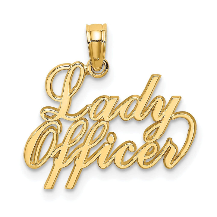 Lovely Rita's Pendants & Charms 14k Yellow Gold Open Back Polished Finish LADY OFFICER Charm Pendant