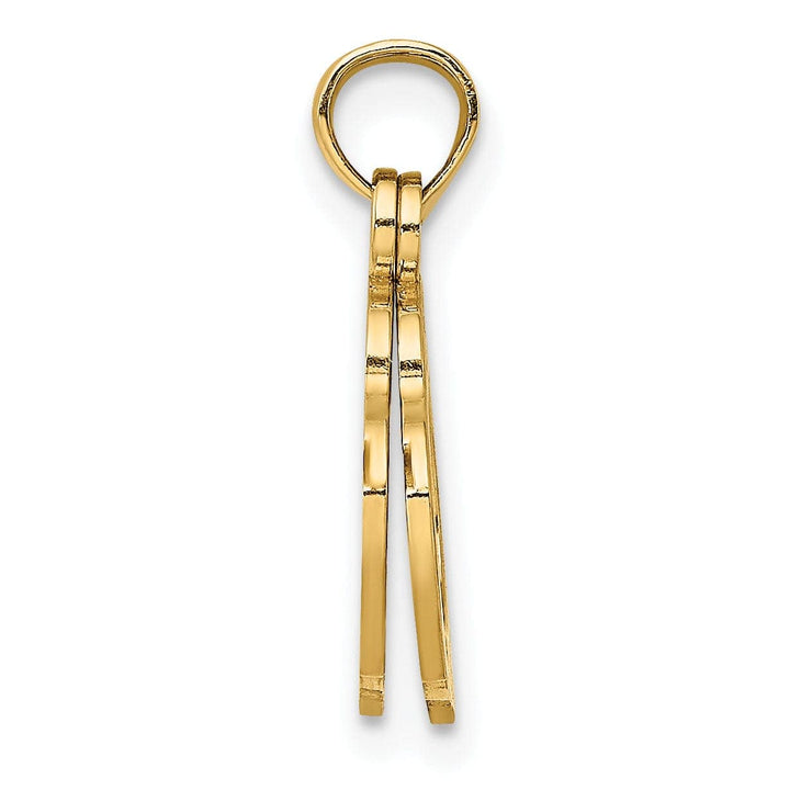 Lovely Rita's Pendants & Charms 14K Yellow Gold Open Back Polished Finish Moveable 2-Piece Handcuffs Charm Pendant