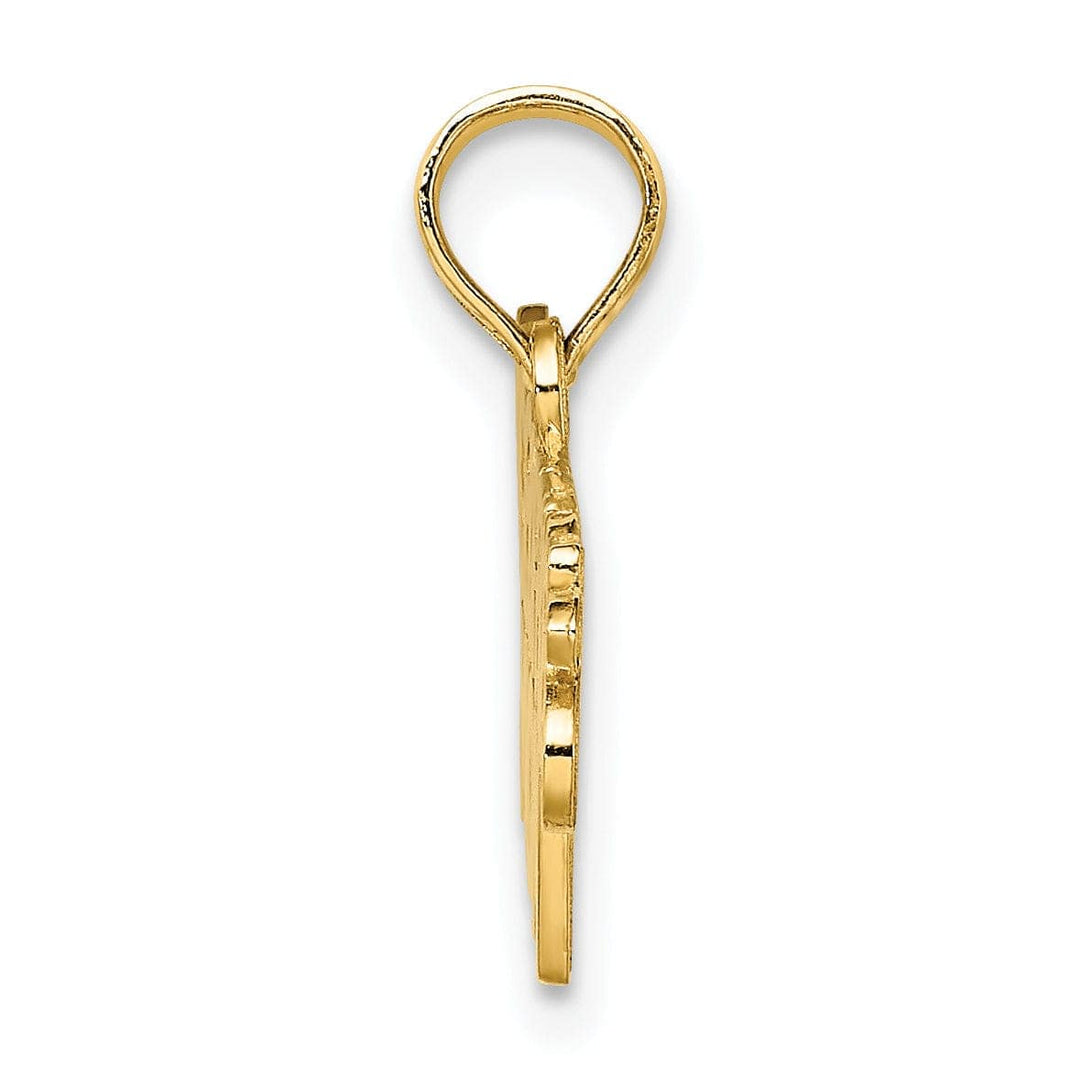 Lovely Rita's Pendants & Charms 14k Yellow Gold Open Back Polished Finish POLICE OFFICER'S MOM Charm Pendant