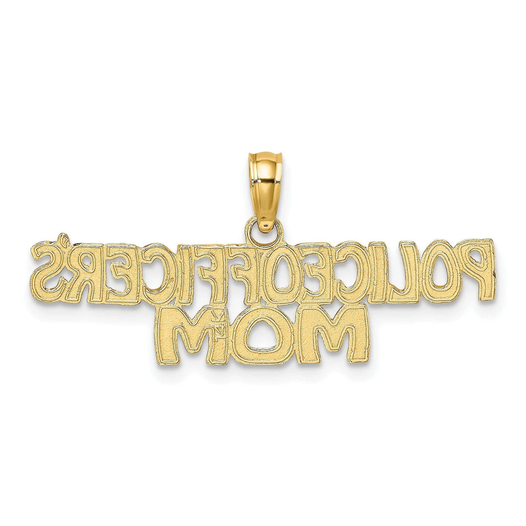 Lovely Rita's Pendants & Charms 14k Yellow Gold Open Back Polished Finish POLICE OFFICER'S MOM Charm Pendant