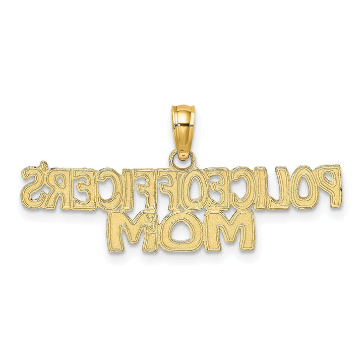 Lovely Rita's Pendants & Charms 14k Yellow Gold Open Back Polished Finish POLICE OFFICER'S MOM Charm Pendant