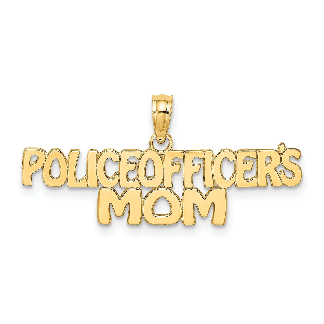 Lovely Rita's Pendants & Charms 14k Yellow Gold Open Back Polished Finish POLICE OFFICER'S MOM Charm Pendant