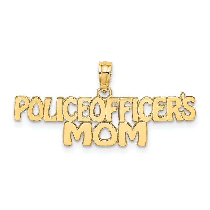 Lovely Rita's Pendants & Charms 14k Yellow Gold Open Back Polished Finish POLICE OFFICER'S MOM Charm Pendant