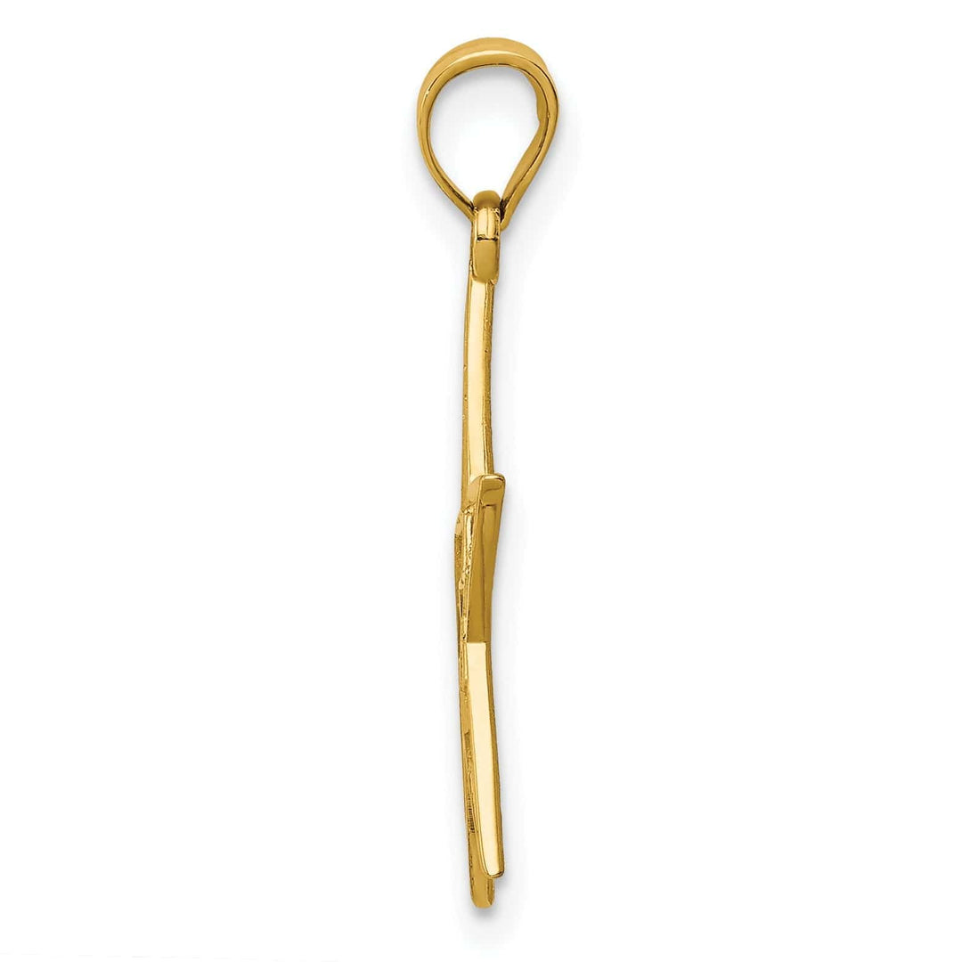 Lovely Rita's Pendants & Charms 14k Yellow Gold Open Back Solid Beaded Polished Finish Filigree Star Design Charm Pendant