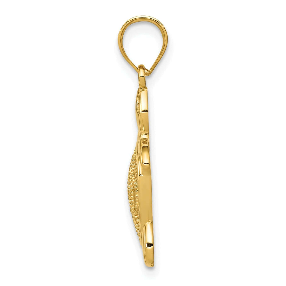Lovely Rita's Pendants & Charms 14k Yellow Gold Open Back Solid Casted Polished Finish Filigree Sea Turtle Charm Pendant