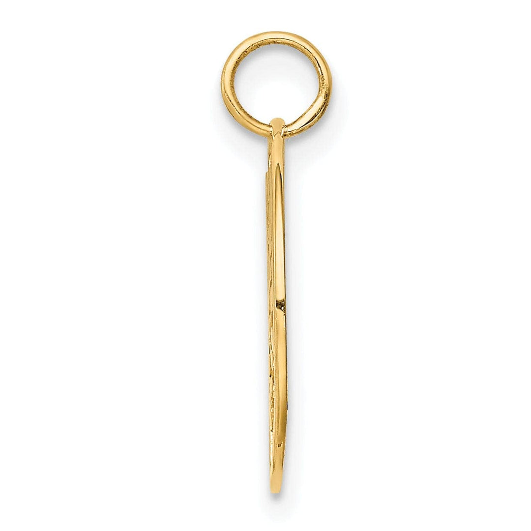 Lovely Rita's Pendants & Charms 14k Yellow Gold Open Back Solid Diamond Cut Polished Finish Tree of Life in Round Shape Frame Charm Pendant