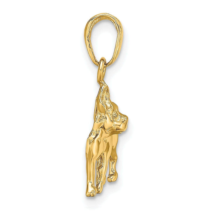 Lovely Rita's Pendants & Charms 14k Yellow Gold Open Back Solid Polished Finish Boston Terrier Dog Charm Pendant