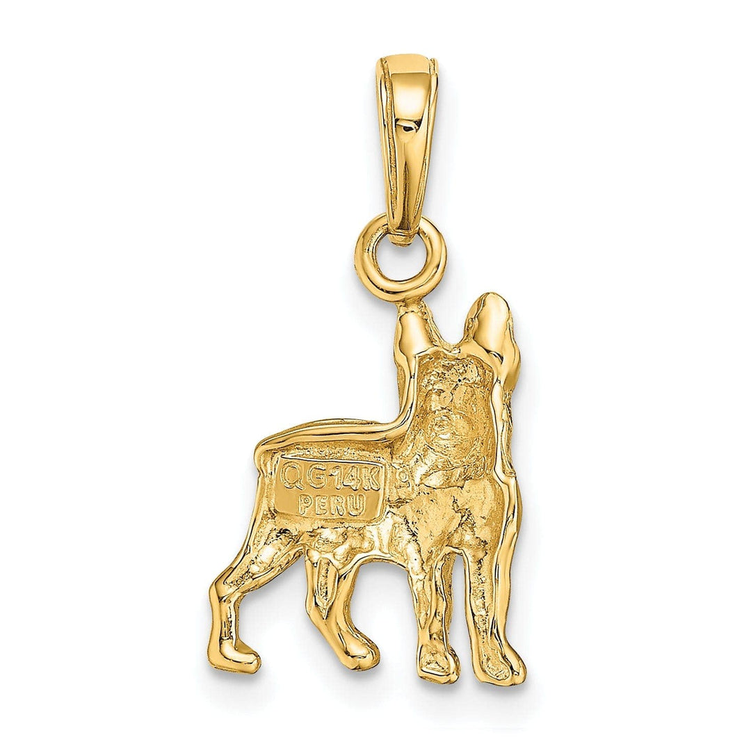Lovely Rita's Pendants & Charms 14k Yellow Gold Open Back Solid Polished Finish Boston Terrier Dog Charm Pendant