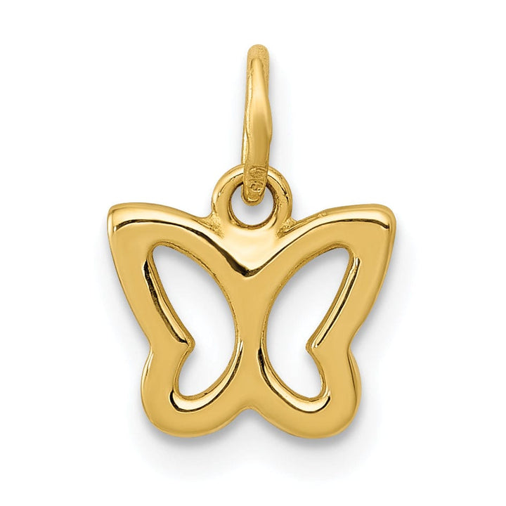 Lovely Rita's Pendants & Charms 14k Yellow Gold Open Back Solid Polished Finish Butterfly Charm Pendant