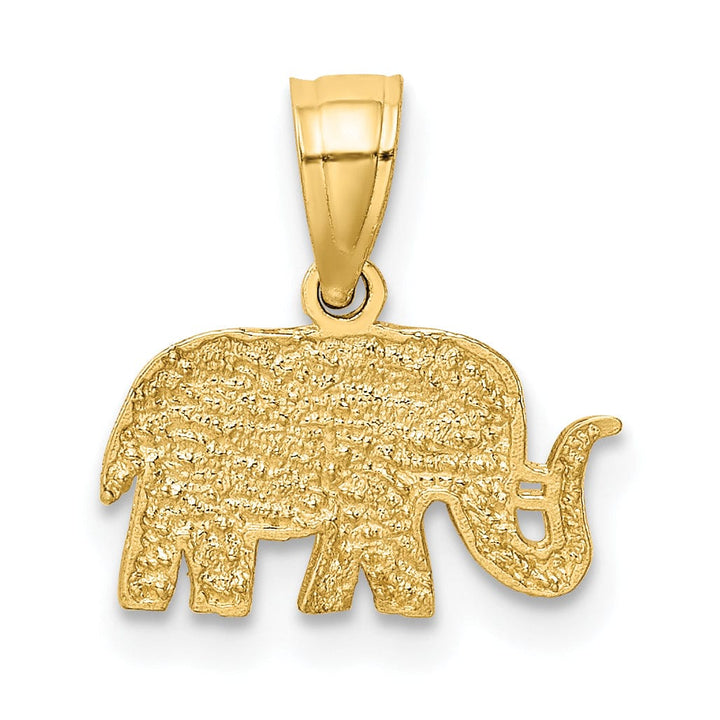 Lovely Rita's Pendants & Charms 14k Yellow Gold Open Back Solid Polished Finish Elephant Design Charm Pendant
