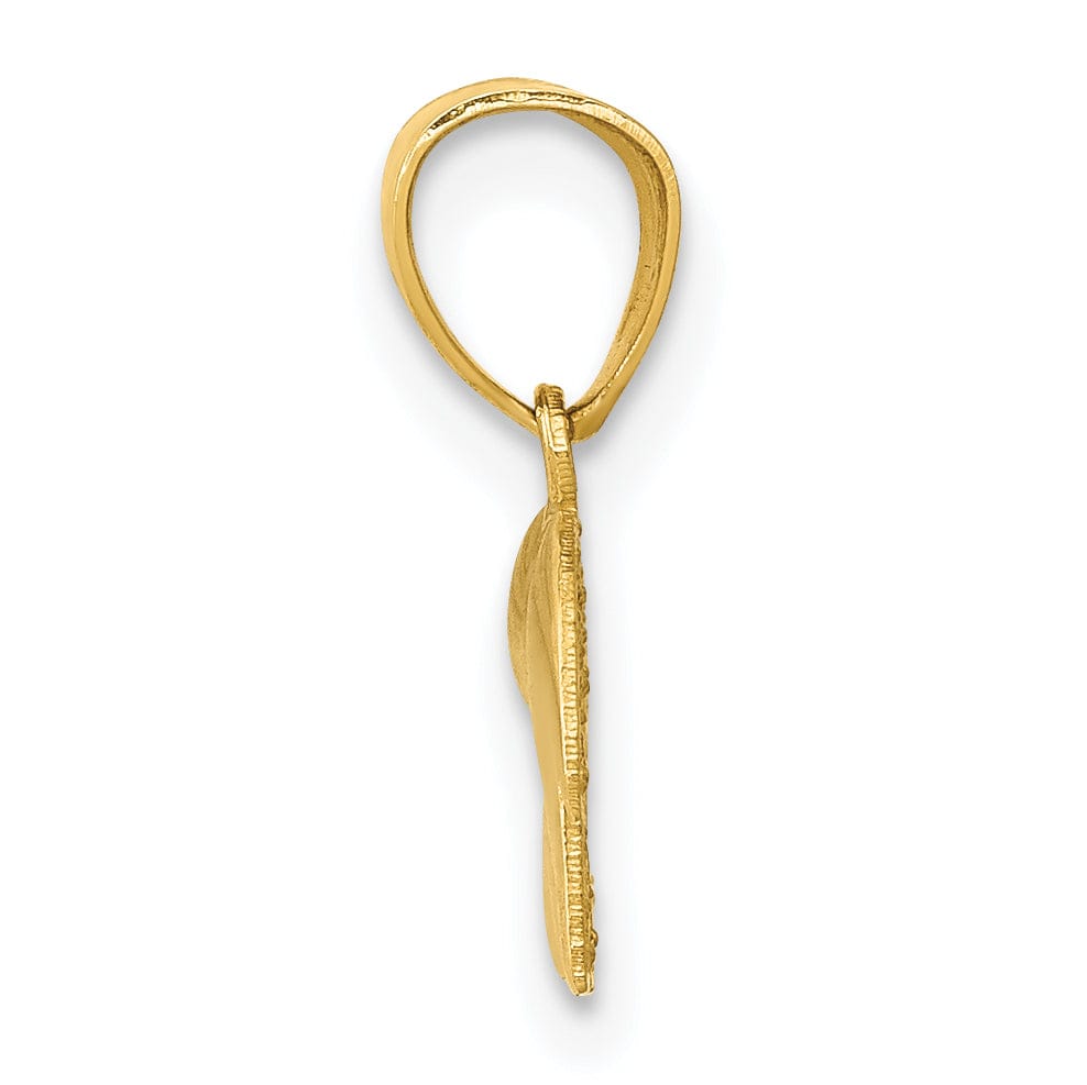 Lovely Rita's Pendants & Charms 14k Yellow Gold Open Back Solid Polished Finish Elephant Design Charm Pendant