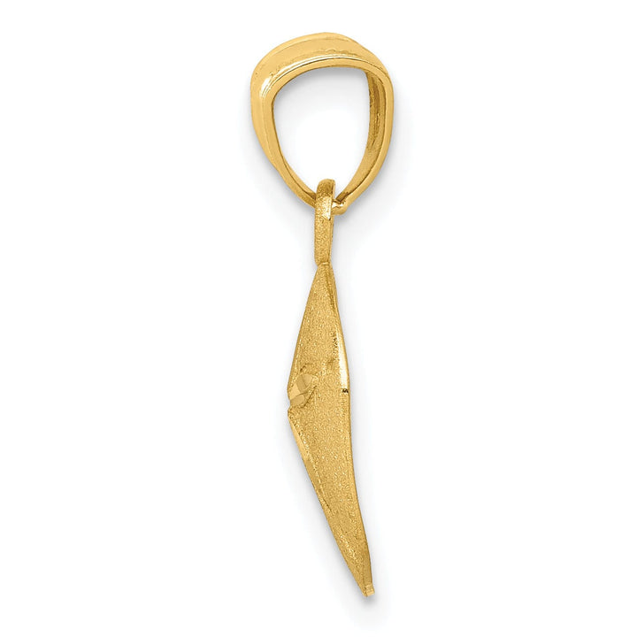 Lovely Rita's Pendants & Charms 14k Yellow Gold Open Back Solid Satin Diamond Cut Finish Sea Sand Dollar Charm Pendant