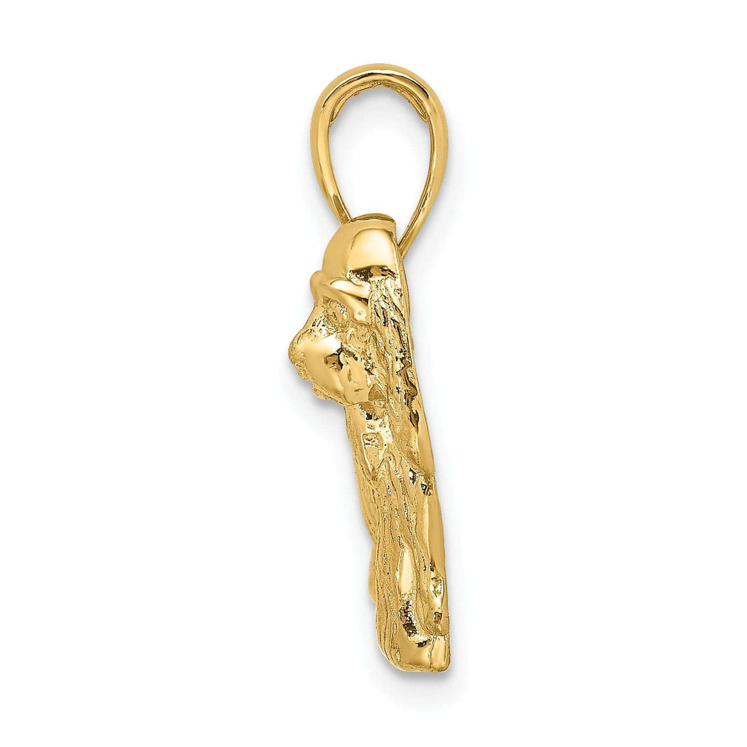 Lovely Rita's Pendants & Charms 14k Yellow Gold Open Back Textured Polished Finish Cocker Spaniel Dog Charm Pendant
