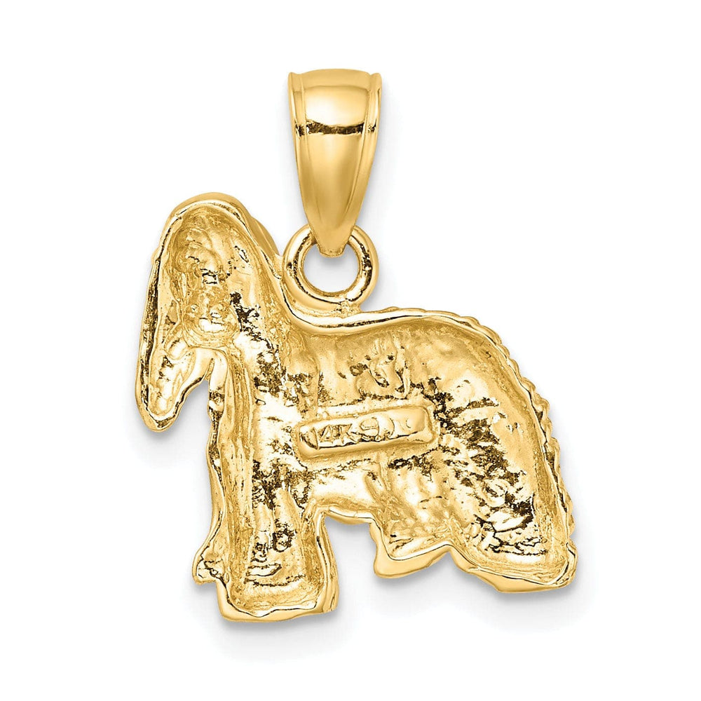 Lovely Rita's Pendants & Charms 14k Yellow Gold Open Back Textured Polished Finish Cocker Spaniel Dog Charm Pendant