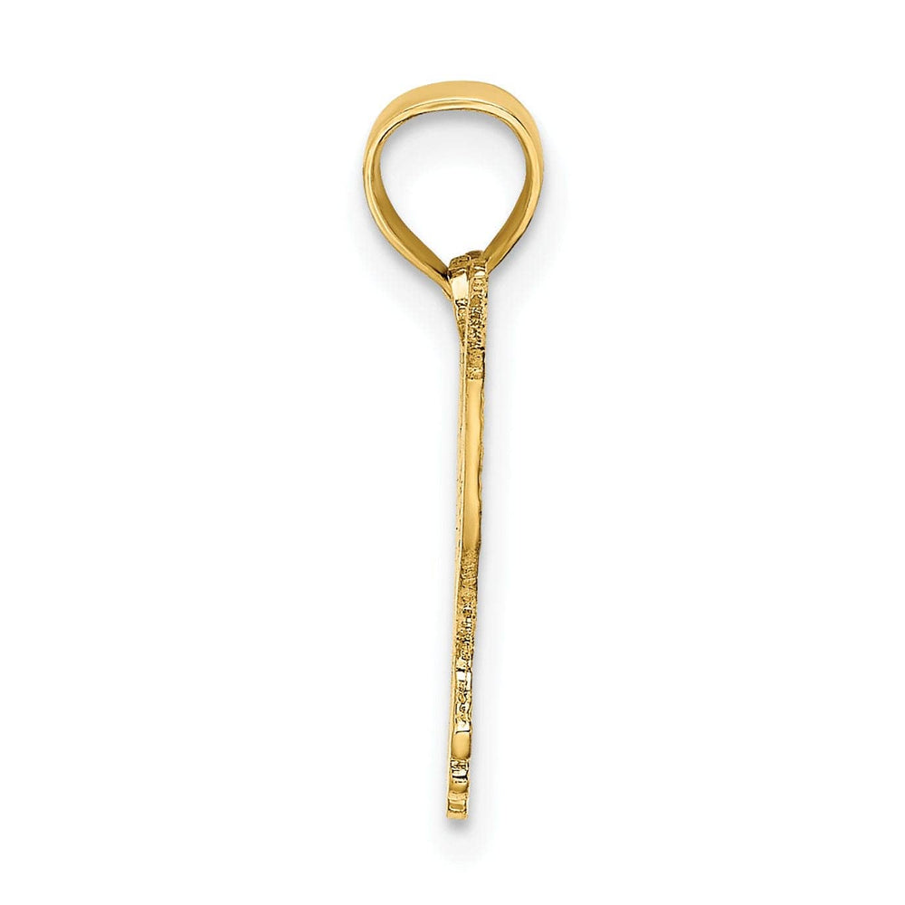 Lovely Rita's Pendants & Charms 14K Yellow Gold Open Back Textured Polished Finish Flying Hummingbird Charm Pendant