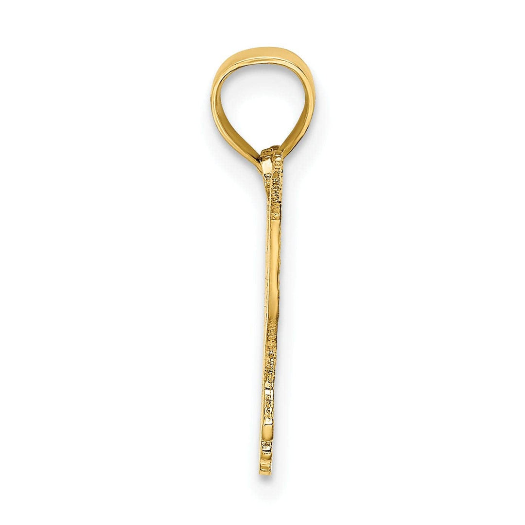 Lovely Rita's Pendants & Charms 14K Yellow Gold Open Back Textured Polished Finish Flying Hummingbird Charm Pendant