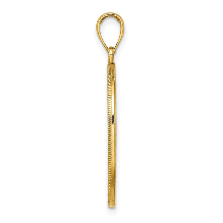 Lovely Rita's Pendants & Charms 14K Yellow Gold Open Back Textured Polished Finish Tree of Life Celtic Knot in Oval Frame Charm Pendant