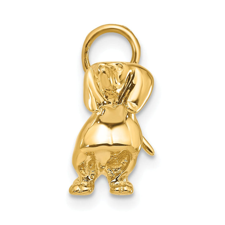 Lovely Rita's Pendants & Charms 14k Yellow Gold Open Back Textured Solid Polished Finish Poodle Dog Charm Pendant