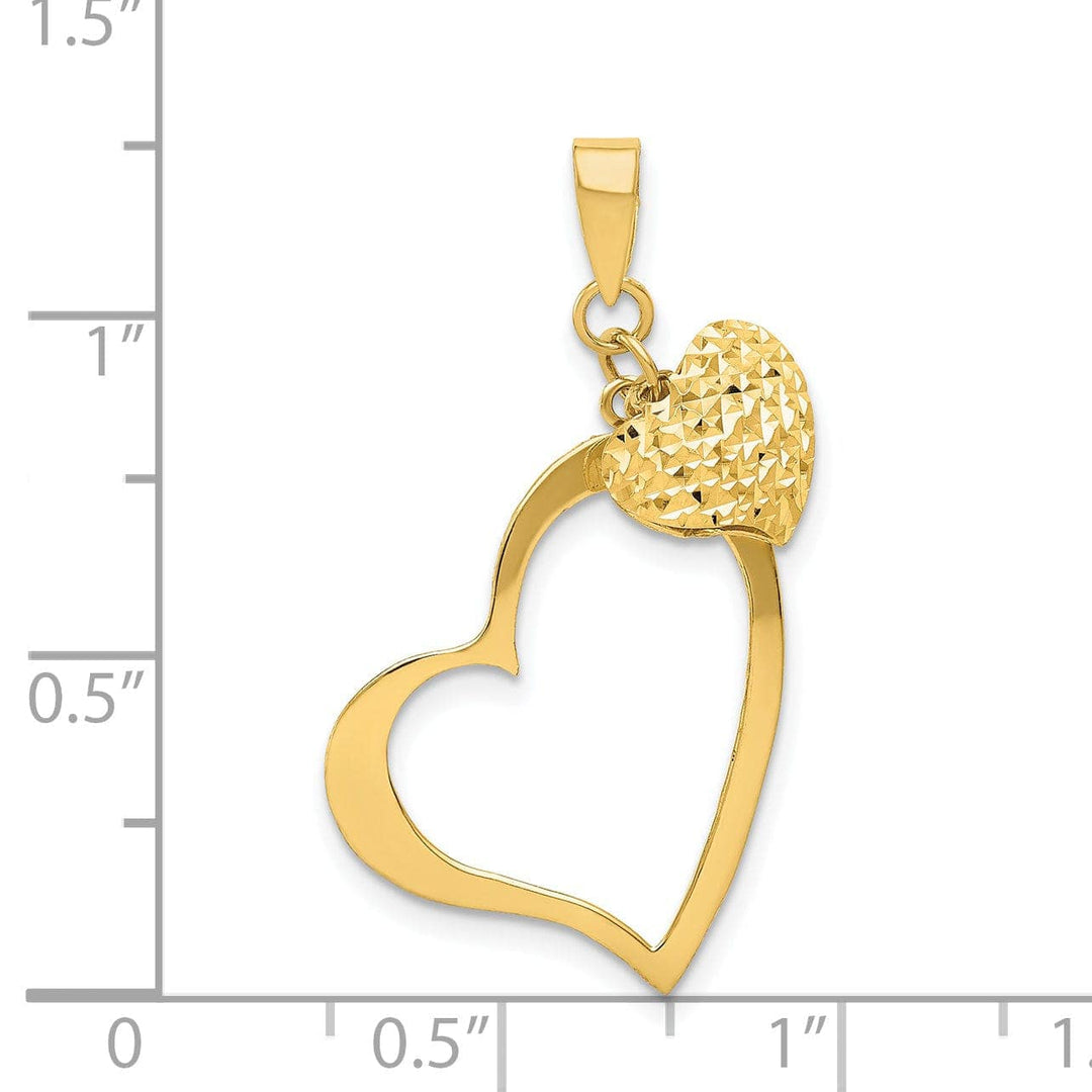 Lovely Rita's Pendants & Charms 14k Yellow Gold Open Puffed Heart Pendant
