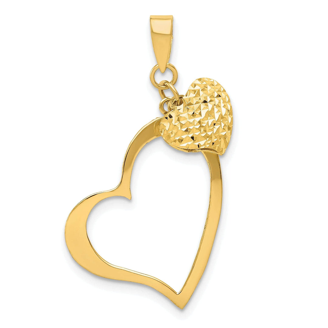 Lovely Rita's Pendants & Charms 14k Yellow Gold Open Puffed Heart Pendant