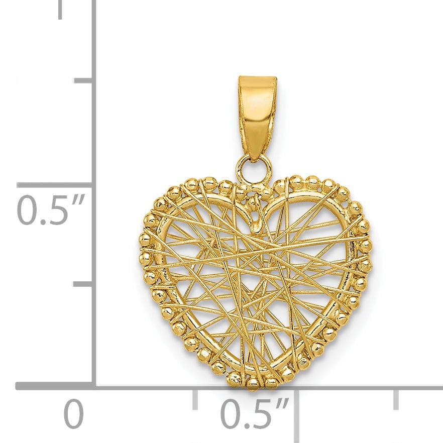 Lovely Rita's Pendants & Charms 14k Yellow Gold Open Wire Heart Charm Pendant