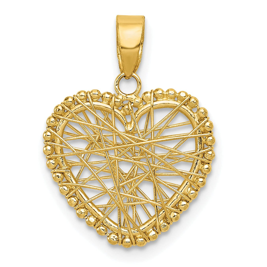 Lovely Rita's Pendants & Charms 14k Yellow Gold Open Wire Heart Charm Pendant