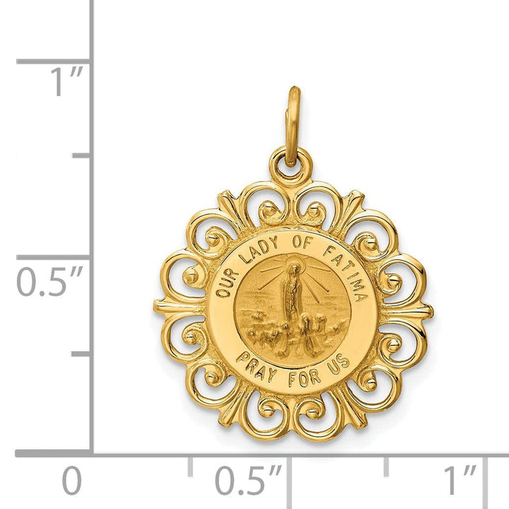 Lovely Rita's Pendants & Charms 14k Yellow Gold Our Lady of Fatima Medal Pendant