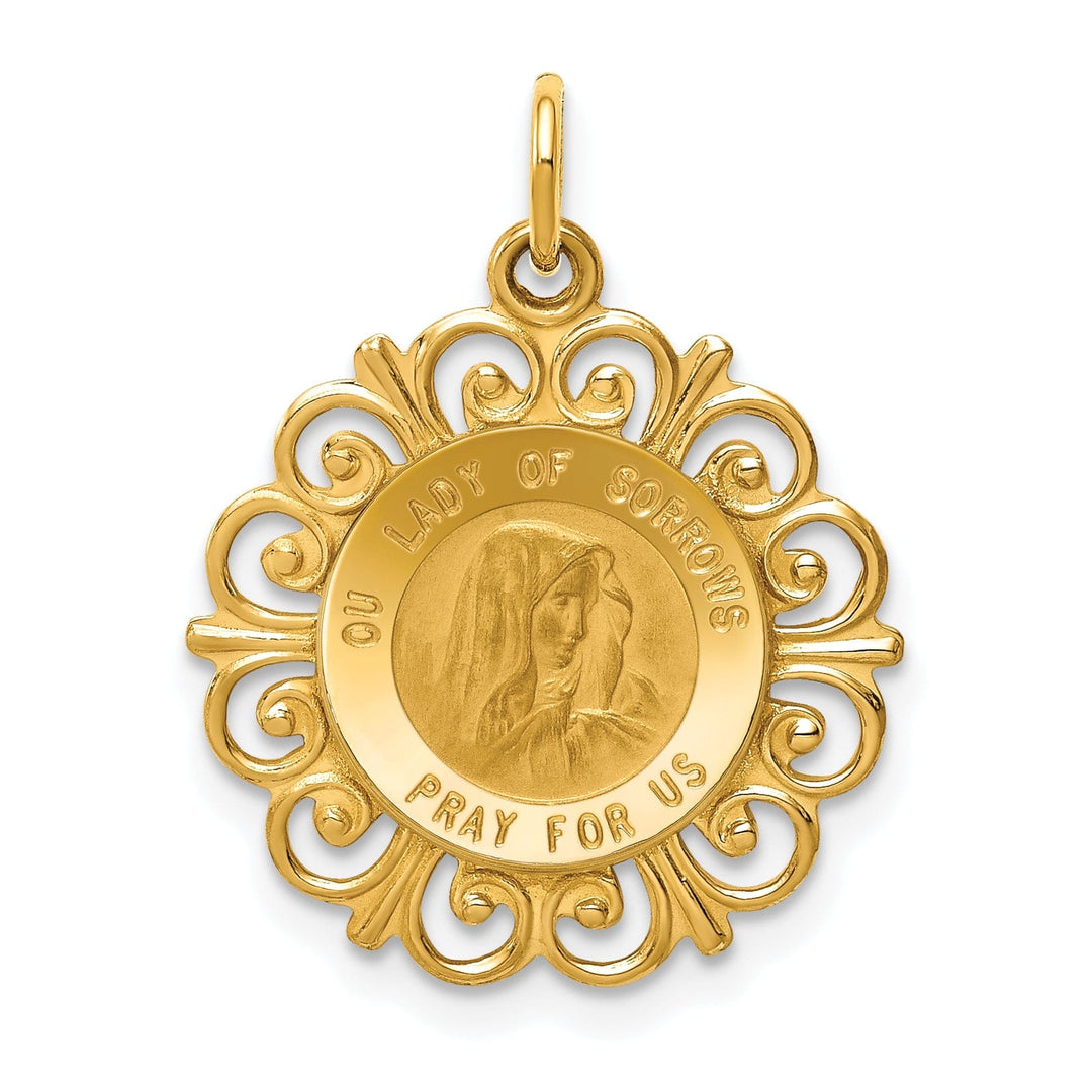 Lovely Rita's Pendants & Charms 14k Yellow Gold Our Lady of Sorrows Medal