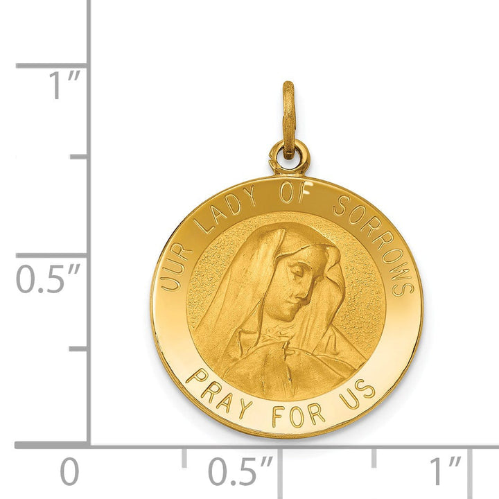 Lovely Rita's Pendants & Charms 14k Yellow Gold Our Lady of Sorrows Medal