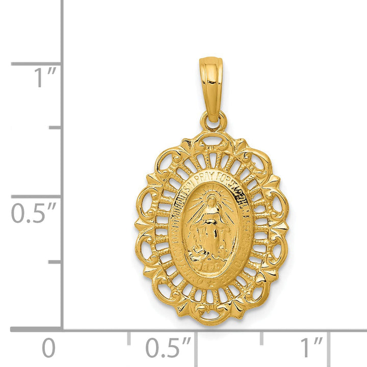 Lovely Rita's Pendants & Charms 14k Yellow Gold Oval Miraculous Medal Pendant