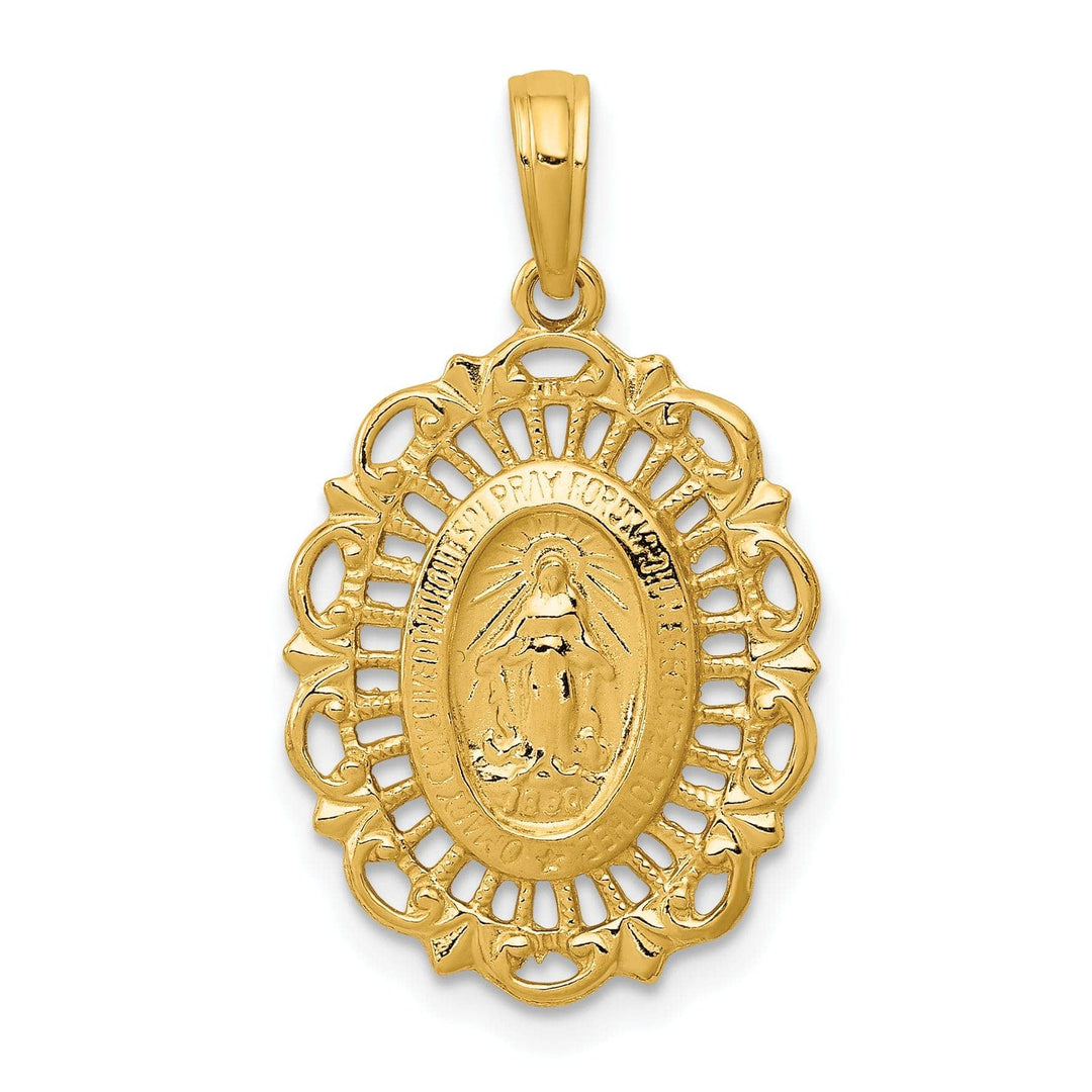 Lovely Rita's Pendants & Charms 14k Yellow Gold Oval Miraculous Medal Pendant