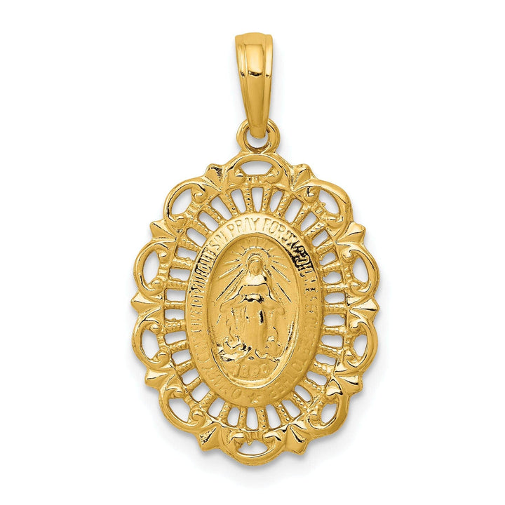 Lovely Rita's Pendants & Charms 14k Yellow Gold Oval Miraculous Medal Pendant