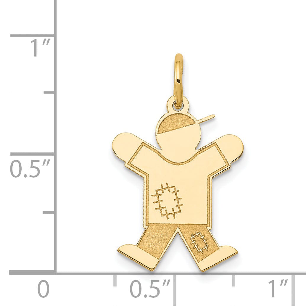 Lovely Rita's Pendants & Charms 14k Yellow Gold Patchwork Boy Joy Charm