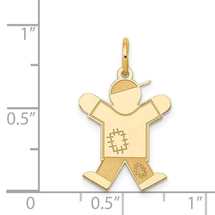 Lovely Rita's Pendants & Charms 14k Yellow Gold Patchwork Boy Joy Charm