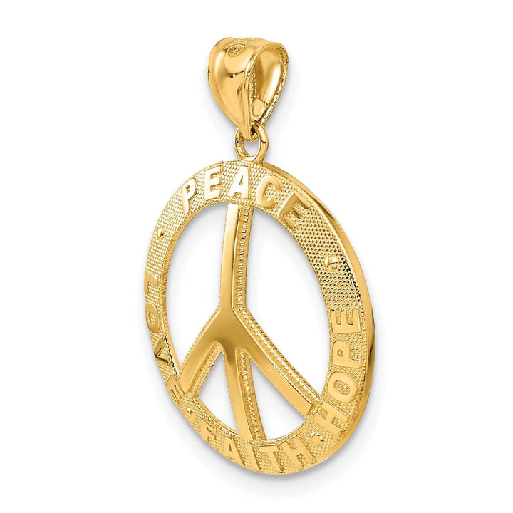 Lovely Rita's Pendants & Charms 14k Yellow Gold Peace Sign Charm Pendant