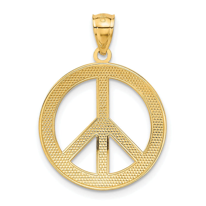 Lovely Rita's Pendants & Charms 14k Yellow Gold Peace Sign Charm Pendant