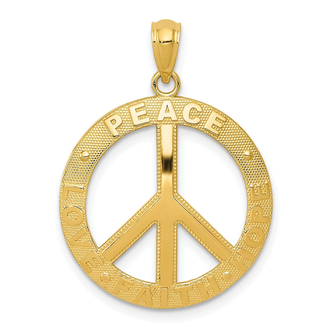 Lovely Rita's Pendants & Charms 14k Yellow Gold Peace Sign Charm Pendant