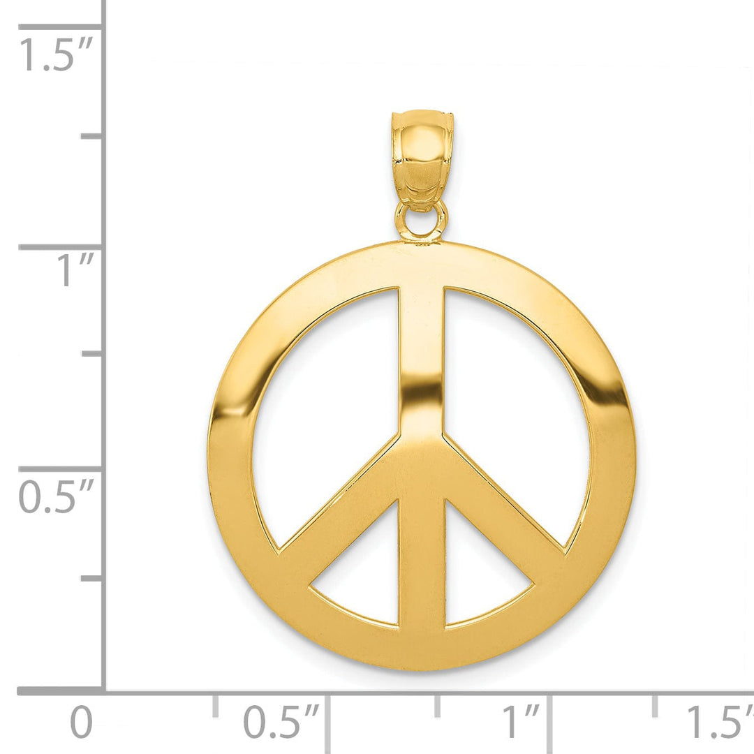 Lovely Rita's Pendants & Charms 14k Yellow Gold Peace Sign Charm Pendant