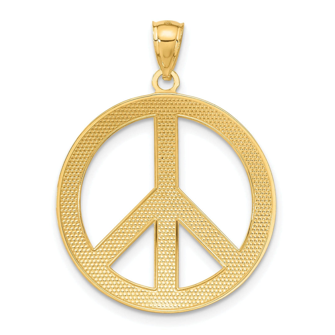 Lovely Rita's Pendants & Charms 14k Yellow Gold Peace Sign Charm Pendant