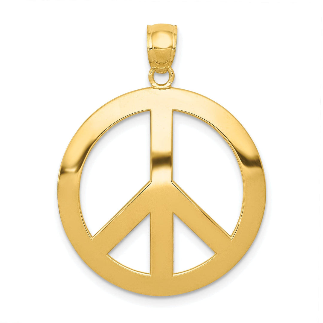 Lovely Rita's Pendants & Charms 14k Yellow Gold Peace Sign Charm Pendant