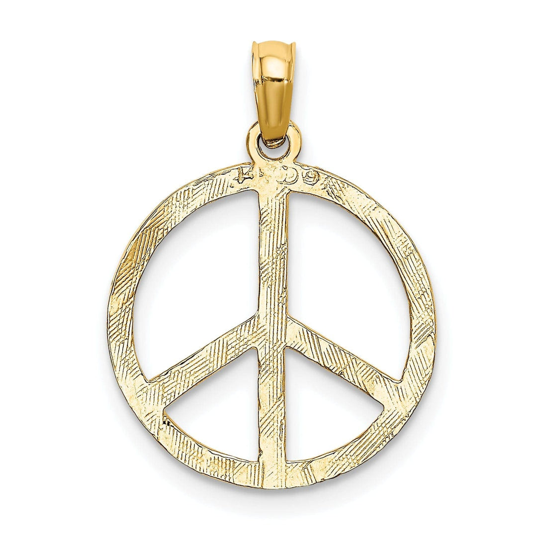Lovely Rita's Pendants & Charms 14k Yellow Gold Peace Sign Charm Pendant