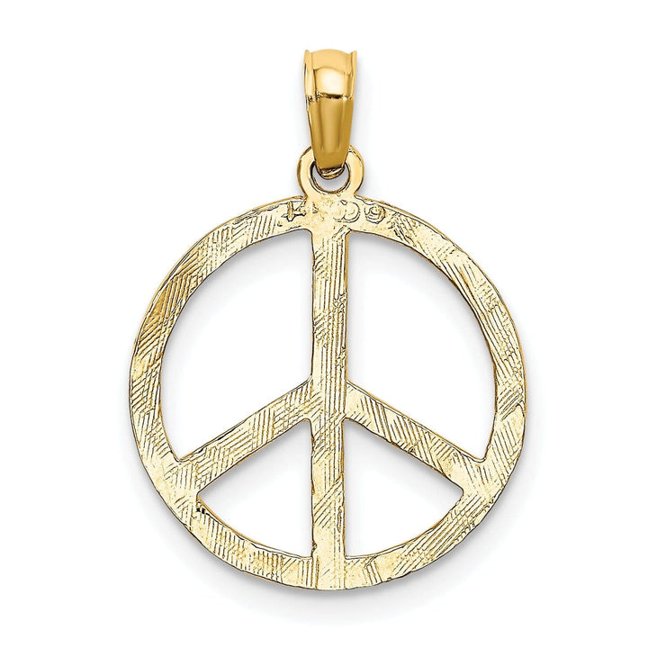 Lovely Rita's Pendants & Charms 14k Yellow Gold Peace Sign Charm Pendant
